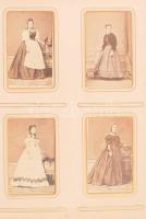 cca 1870-1890 Házassági fotó album 58 db fotóval Rottmünd Antal pozsonyi könyvkötő által készített d...