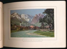 cca 1920 Garmisch-Partenkirchen und Umgebung, színes képekkel illusztrált album, München, Martin Her...