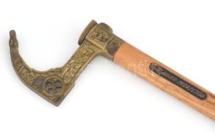 Bányász fokos / bot, réz fejjel, h: 95 cm