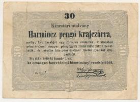 1849. 30kr "Kossuth bankó" T:F Adamo G103