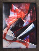 Koppány Attila (1947-): Békességre várva, 2023. Akril, vászon. Jelzett a hátoldalán. 40x30 cm. Fakeretben