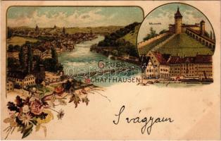 Schaffhausen, Munoth. Art Nouveau, floral, litho (cut)