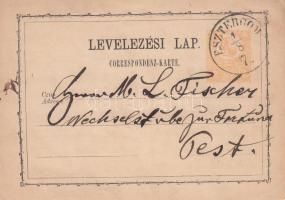 1871 2kr díjjegyes levelezőlap "ESZTERGOM"