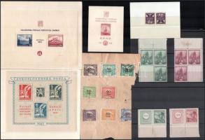 Csehszlovákia 1921-1946 postatiszta bélyegek és blokkok 5 db stecklapon és egy tasakban + Kelet-Szilézia 14 db bélyeg papírlapon (Mi EUR 55.-)