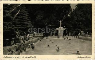 1941 Budapest III. Csillaghegyi gyógy- és strandfürdő, gyógymedence, fürdőzők (fa)