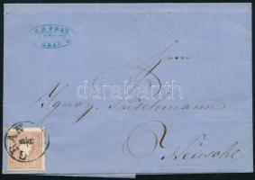 1861 10kr levélen teljes tartalommal "GRAN" - "NEUSOHL"