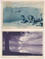 BALATON - 4 db RÉGI képeslap / 4 pre-1945 postcards