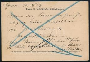 1870 2kr díjjegyes levelezőlap "ESZTERGOM" - "WIEN"