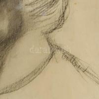 Göllner Miklós (1902-1977): Nagy László költő portréja. Ceruza, papír, jelezve jobbra középen, 42x29...