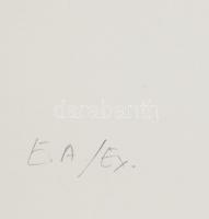 Gyémánt László (1935-): Fekvő női akt. Szitanyomat, papír, jelzett, művészpéldány E.A./Ex. jelzéssel...