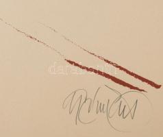 Gyémánt László (1935-): Ülő női akt. Szitanyomat, papír, jelzett. 50x65 cm. Üvegezett fakeretben. / ...