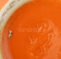 Gorka Géza (1895-1971), Iparművészeti Vállalat: Narancssárga váza. Jelzett, hibátlan, m: 21 cm