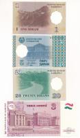 Tádzsikisztán 1999. 1d + 5d + 20d + 2010. 3S C:UNC
Tajikistan 1999. 1 Diram + 5 Diram + 20 Diram + ...