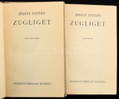 Jékely Zoltán: Zugliget. I-II. köt. Bp., [1940], Franklin, 179 p.; 141 p. Első kiadás. Kiadói kopott félvászon-kötések.