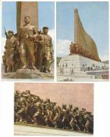 14 db MODERN postatiszta észak-koreai motívum képeslap: Bochonbo Csata győzelmi emlékműve