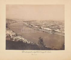 1896 Budapest a Gellért hegyről / Fiume kikötő 2 db nagy méretű fotó, kartonon 38x30 cm
