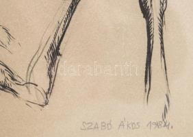Szabó Ákos (1936-): Őzasszony, 1984. Litográfia, papír, jelzett. Számozott: 15/50. Lapméret: 60x40 c...