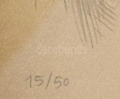 Szabó Ákos (1936-): Őzasszony, 1984. Litográfia, papír, jelzett. Számozott: 15/50. Lapméret: 60x40 c...