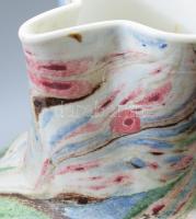 cca 1900, Herendi Porcelángyár, Farkasházy-Fischer Jenő (1863-1926): Kancsó. Folyatott színes magast...