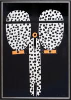 feLugossy László (1947-): Vágyálom, 2021. Vegyes technika, kollázs, papír, jelzett, üvegezett fakeretben, 70x50 cm / mixed technique and collage on paper, signed, framed