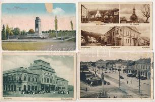 16 db RÉGI magyar város képeslap, vegyes minőségben / 16 pre-1949 Hungarian town-view postcards, in mixed quality