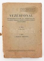 Vezérfonal művezetőhelyettesek és csoportvezetők, valamint mozdonyvezető tanoncok műhelyi kiképzéséhez. IV. rész: A kazán. V. rész: A mozdony armatúrái. (Jegyzet, kézirat gyanánt.) Bp., é.n. (cca 1940), M. Kir. Államvasutak Igazgatósága. Szövegközti ábrákkal és kihajtható mellékletekkel. Kiadói papírkötés, sérült, hiányos borítóval, a címlapon szakadással, szétváló fűzéssel.