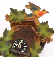 Kakukkos óra, Nyugatnémet, festett fa. Súlyokkal, 32 cm Működőképes