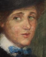 Jelzés nélkül (Nagy István?): Hölgy kalapban (Wolfner család egy tagja?). Pasztell, papír, javított....