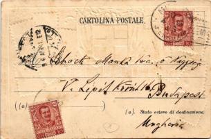 1906 Milano, Milan; Il Duomo / Dombornyomott litho olasz bélyegek és címer / set of Italian stamps w...