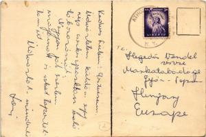 Cserkésztábor szakácsa, bableves 120 fő részére / Hungarian boy scout art postcard, humour, cook (EK...