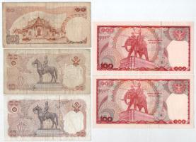 Thaiföld 1969-1981. 10B - 100B (9db, 4xklf) T:F, közte szép papír, és 1db VG
Thailand 1969-1981. 10...