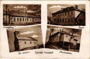 Sárisáp, községháza, óvoda, Római katolikus templom, Munkásotthon. Lukenics János kiadása (Rb)