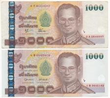 Thaiföld DN(2005-2015) 1000B (2xklf) T:F, az egyik szép papír Thailand ND(2005-2015) 1000 Baht (2xdiff) T:F, one of them fine paper Krause P#115a, P#115d