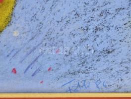 Földi jelzéssel: Madár. Kréta, papír. Üvegezett fakeretben. 50x70 cm