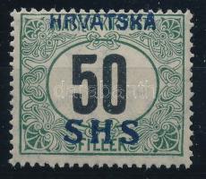 SHS 1918 Portó 50f fekvő vízjellel (54.000) Signed: Bodor Certificate: Zrinjscak