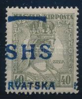 SHS 1918 Zita 40f eltérő Arató típusú felülnyomással Signed: Bodor Certificate: Zrinjscak