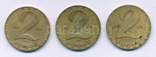 1973. 2Ft sárgaréz (3x) T:XF,VF patina Adamo F7.4