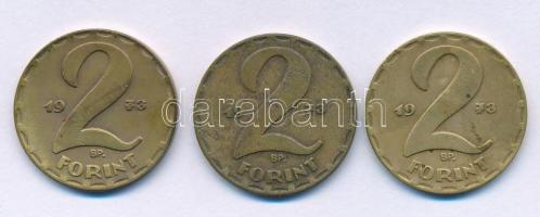 1973. 2Ft sárgaréz (3x) T:XF,VF patina Adamo F7.4