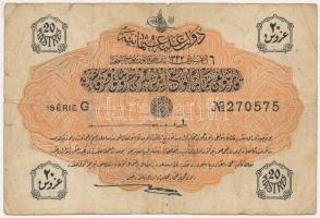 Oszmán Birodalom 1916. (1332) 20p T:F-VG Ottoman Empire 1916. (1332) 20 Piastres C:F-VG Krause P#88