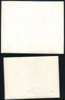 cca 1930-1940 2 db néprajzi-jellegű fotó: Gabona cséplése, "Jónás Pál" fotó, és Férfi békl...