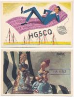 2 db magyar rádióamatőr reklám képeslap: Hungarotex, Artex / 2 Hungarian QSL radio amateur advertisement cards