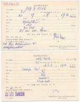 2 db magyar rádióamatőr reklám képeslap: Artex, Hungarian Wine / 2 Hungarian QSL radio amateur adver...