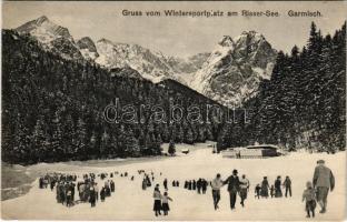 Garmisch-Partenkirchen, Riessersee Wintersportplatz / winter sport, ice skating, sledding