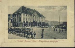 Jolsva Count Koburg castle with marching soldiers (EK)