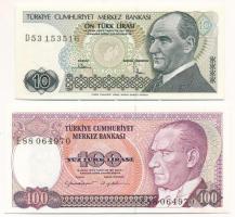 Törökország DN(1982) 10L + DN(1984) 100L T:AU Turkey ND(1982) 10 Lira + ND(1984) 100 Lira C:AU Krause P#193, P#194