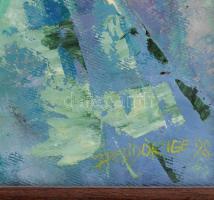 Frederick Omoyama Odorige (1967-), nigériai festő: Tatafo (zenélő sámán). Olaj, vászon, jelezve jobb...