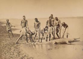 cca 1890 Egyiptom, magyar utazó által készített fotók Ismalia, datolyaárusok, Kleopatra szarkofágja,...