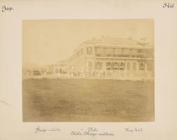 cca 1890 Japán, magyar utazó által készített feliratozott fotók Kobe Hiogo szálloda / Kago hordszék ...