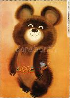 Misa, olimpiai kabalamackó. Moszkvai Olimpia Kabala 1980. Képzőművészeti Alap / Olympic Mascot Teddy bear (felületi sérülés / surface damage)