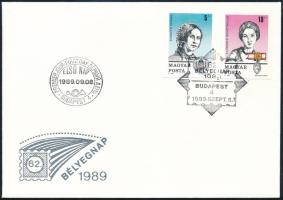 1989 Bélyegnap (62.) - Vöröskereszt (VII.) vágott sor FDC-n (5.000)